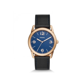 Uhrenarmband Fossil BQ2306 Leder Schwarz 22mm